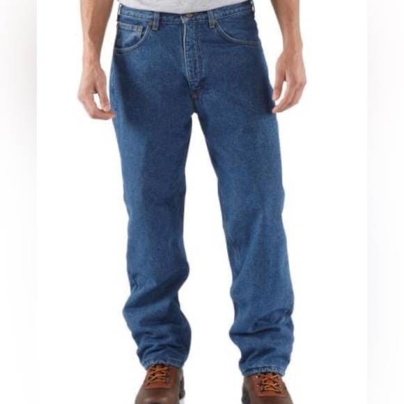 Carhartt Other - Carhartt‎ flannel lined Blue Jeans  40x30  winter USA made